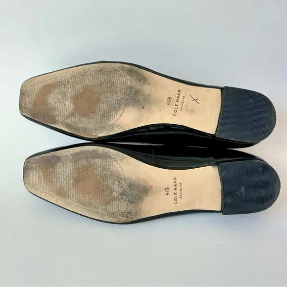 Cole Haan Bridge Mary Jane Ballet Flats Black Patent Leather Size 9.5