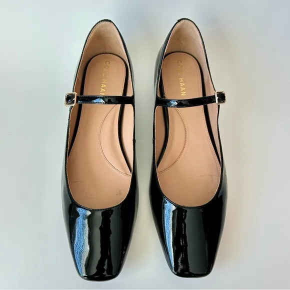 Cole Haan Bridge Mary Jane Ballet Flats Black Patent Leather Size 9.5