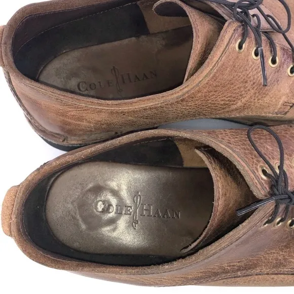 Cole Haan Brown Leather Cap Toe Oxford Dress Shoes Size 10