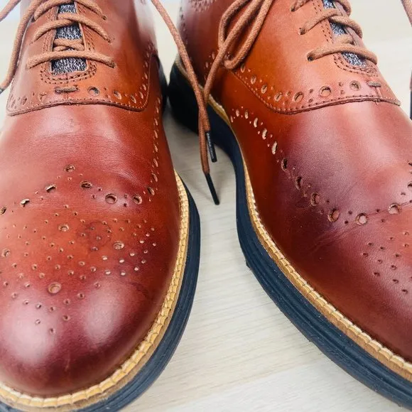 Cole Haan Brown OriginalGrand Ultra Wingtip Leather Dress Shoes, Men’s Size 11.5