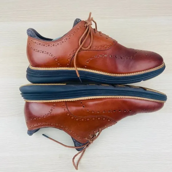 Cole Haan Brown OriginalGrand Ultra Wingtip Leather Dress Shoes, Men’s Size 11.5