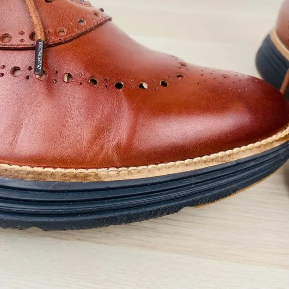 Cole Haan Brown OriginalGrand Ultra Wingtip Leather Dress Shoes, Men’s Size 11.5