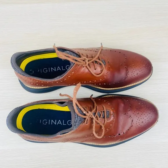 Cole Haan Brown OriginalGrand Ultra Wingtip Leather Dress Shoes, Men’s Size 11.5