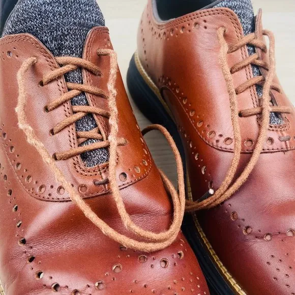 Cole Haan Brown OriginalGrand Ultra Wingtip Leather Dress Shoes, Men’s Size 11.5