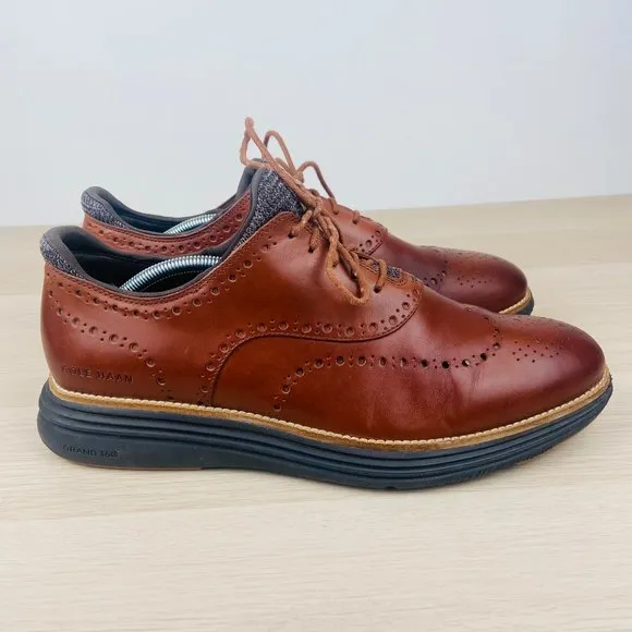 Cole Haan Brown OriginalGrand Ultra Wingtip Leather Dress Shoes, Men’s Size 11.5