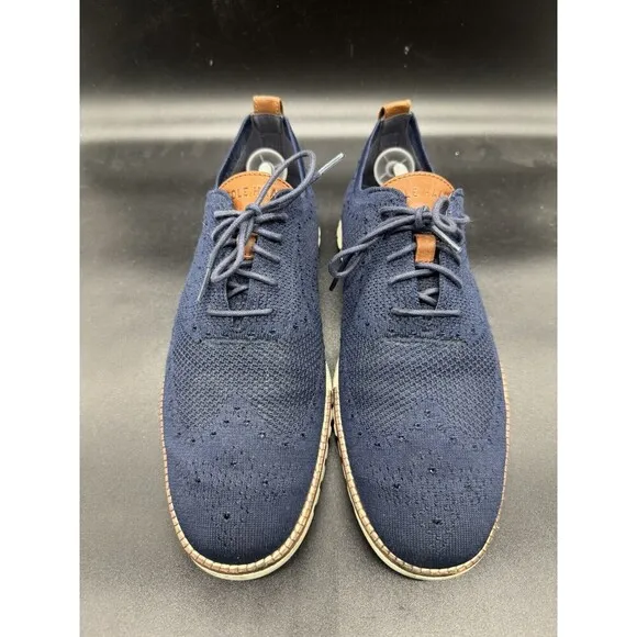 Cole Haan C24947 Zero Grand StitchLite Blue Wingtip Oxford Shoes Mens Size 10.5M