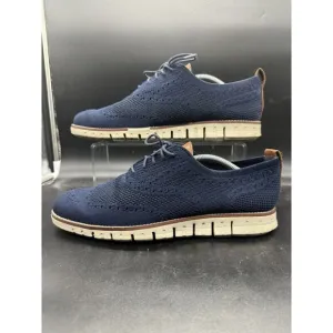 Cole Haan C24947 Zero Grand StitchLite Blue Wingtip Oxford Shoes Mens Size 10.5M