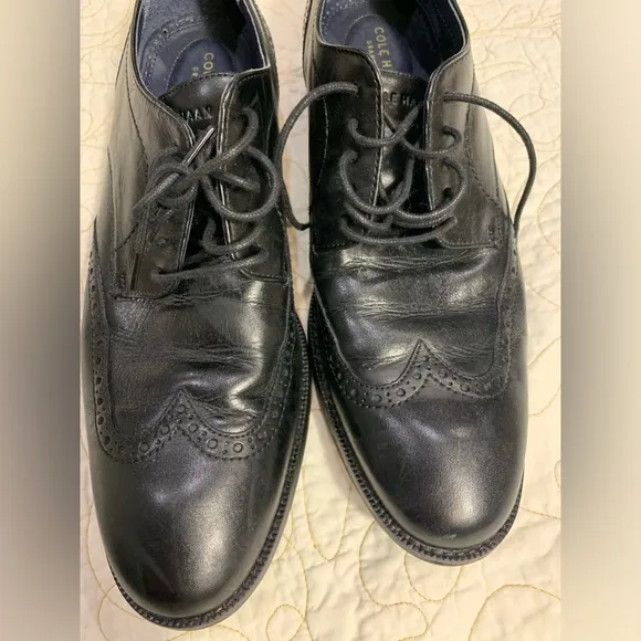 COLE HAAN C31565 Modern Essentials Black OXFORD‎ WINGTIP Dress Shoes 10M NWOB