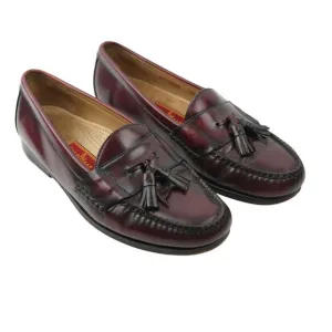 Cole Haan City Dress Shoes Mens 10.5 D Burgundy Pinch Tassel Loafers 3507