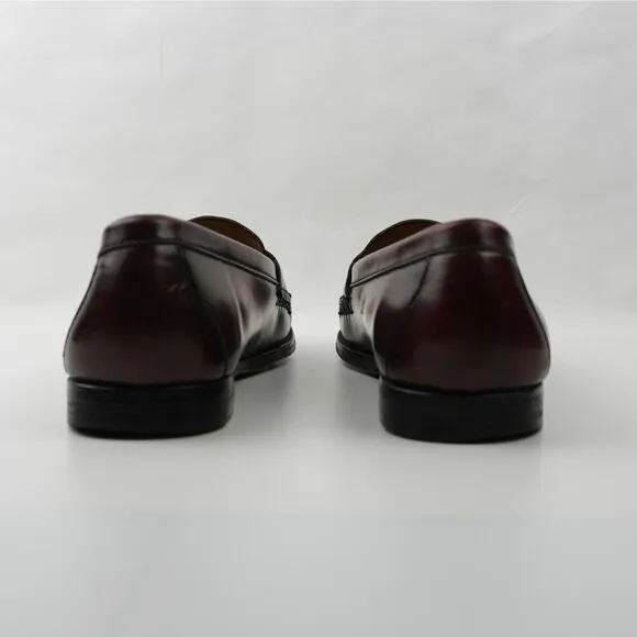 Cole Haan City Dress Shoes Mens 10.5 D Burgundy Pinch Tassel Loafers 3507