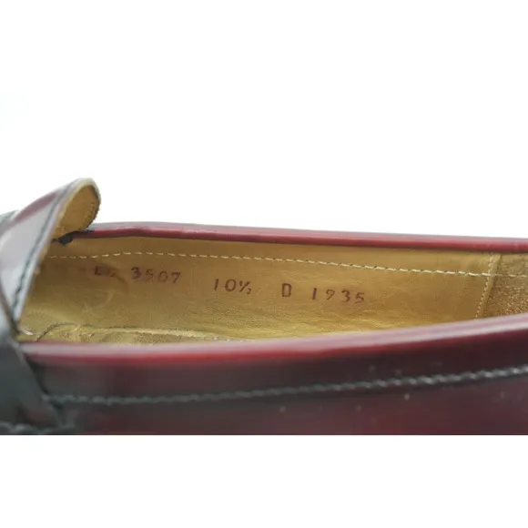 Cole Haan City Dress Shoes Mens 10.5 D Burgundy Pinch Tassel Loafers 3507