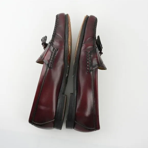 Cole Haan City Dress Shoes Mens 10.5 D Burgundy Pinch Tassel Loafers 3507