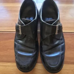 Cole Haan City Men's Black Leather Monk Strap Buckle Dress Shoes - 9M