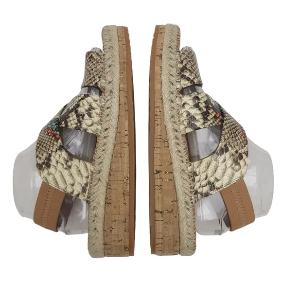 Cole Haan Cloud Vero Espadrille Wedge Sandals Crafted Snake 6200632 Size 8 NWOB