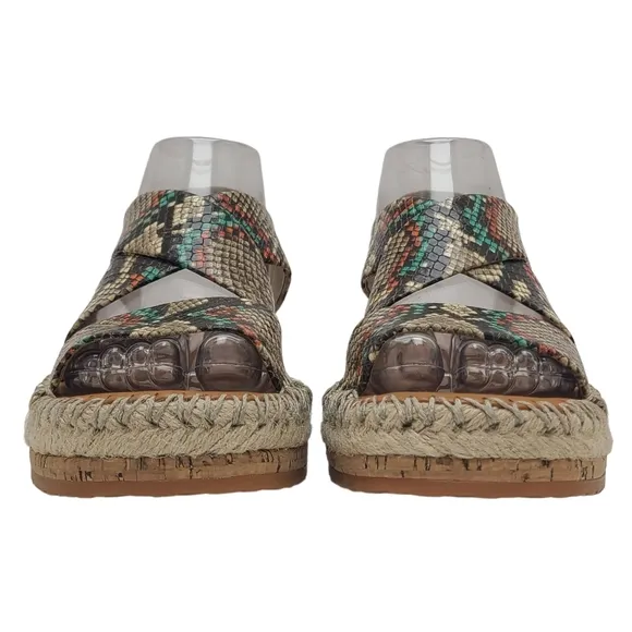 Cole Haan Cloud Vero Espadrille Wedge Sandals Crafted Snake 6200632 Size 8 NWOB
