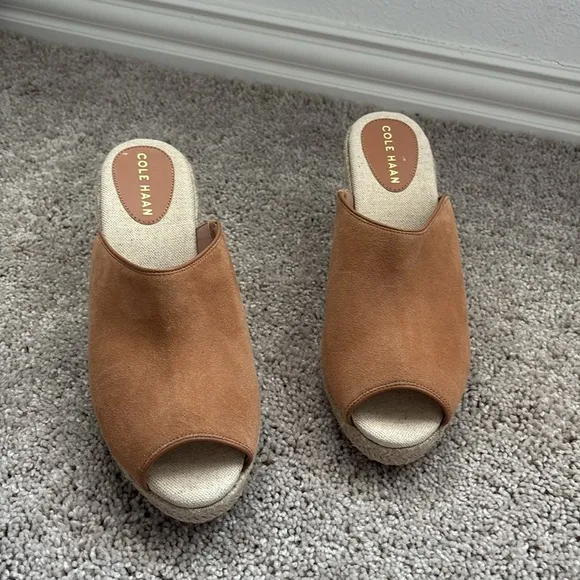 Cole Haan Cloudfeel Southcrest Espadrille Mule Wedge Sandals
