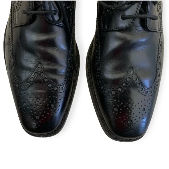 COLE HAAN Collection Men’s Size 11.5 M Black Leather Wing Tip Oxford Shoes