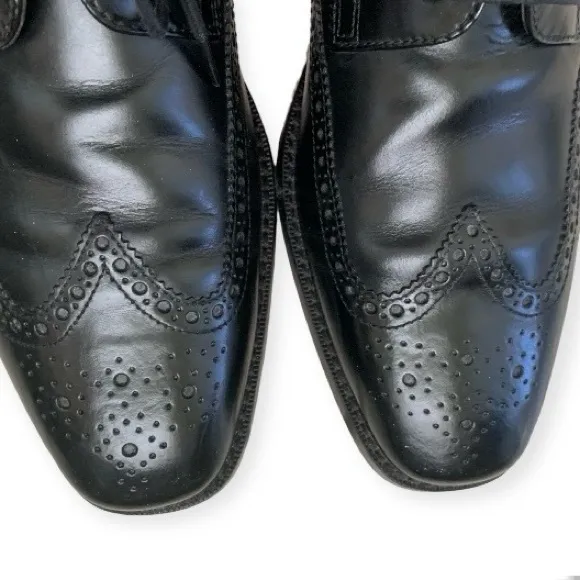COLE HAAN Collection Men’s Size 11.5 M Black Leather Wing Tip Oxford Shoes