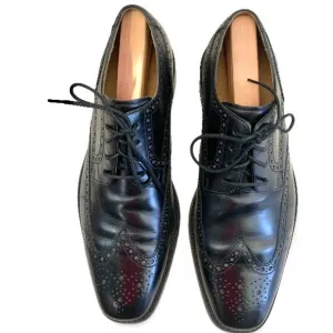 COLE HAAN Collection Men’s Size 11.5 M Black Leather Wing Tip Oxford Shoes