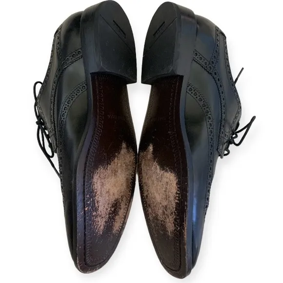 COLE HAAN Collection Men’s Size 11.5 M Black Leather Wing Tip Oxford Shoes