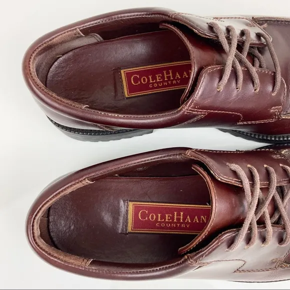 Cole Haan Country Men’s Burgandy Leather Oxfords Split Toe Shoes Size 8.0 M