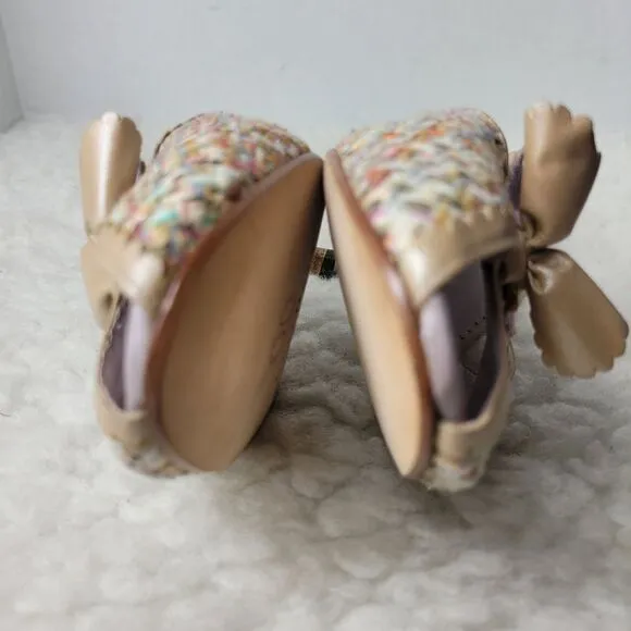 Cole Haan Dinah Womens Slide Mule Size 9 B Butter Fabric Peep Toe Women's Shoes