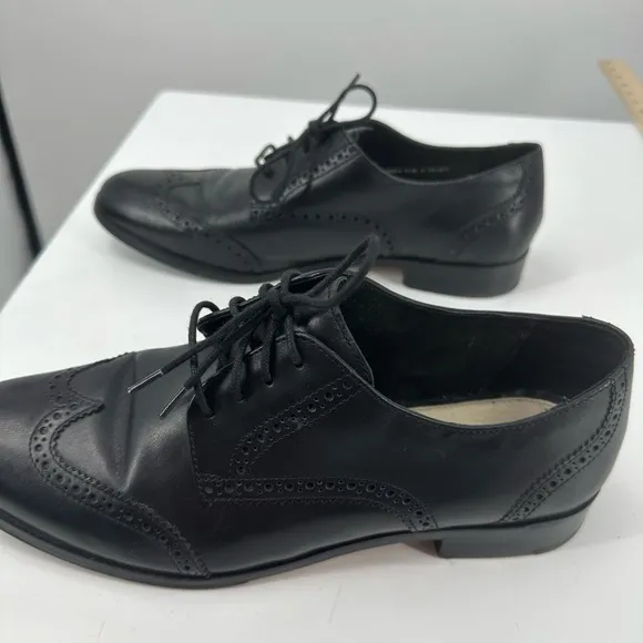 Cole Haan Dress Shoes Lace Up Ties Black Leather Mens 9.5