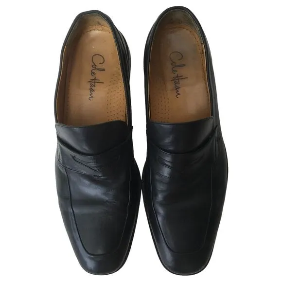 Cole Haan Dress Shoes Mens 11.5 M Leather Martino Penny Loafers Toe Black