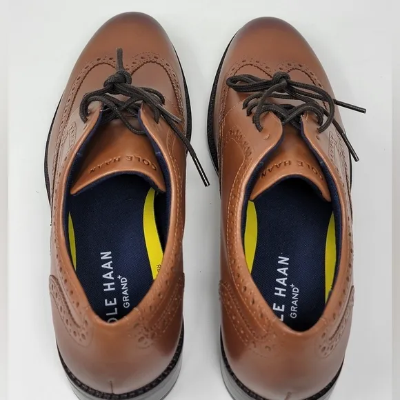 Cole Haan Grand   British Tan Dress Wingtip Oxford Shoes Mens Sz 10M C37330 New