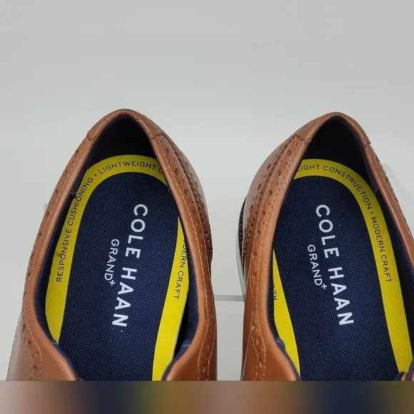 Cole Haan Grand   British Tan Dress Wingtip Oxford Shoes Mens Sz 10M C37330 New