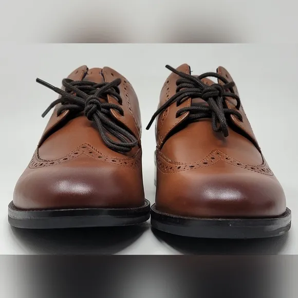 Cole Haan Grand   British Tan Dress Wingtip Oxford Shoes Mens Sz 10M C37330 New