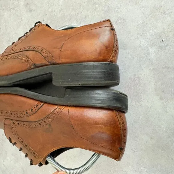 Cole Haan Grand OS Mens 11 Brown Leather Dress Formal Wingtip Shoes C25458 READ
