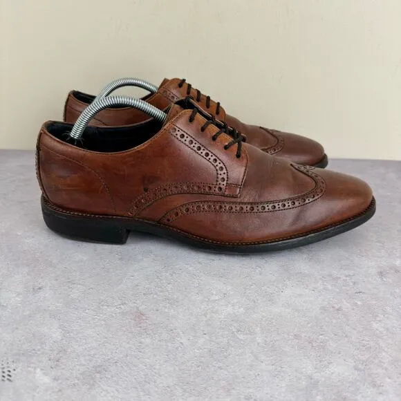 Cole Haan Grand OS Mens 11 Brown Leather Dress Formal Wingtip Shoes C25458 READ