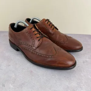 Cole Haan Grand OS Mens 11 Brown Leather Dress Formal Wingtip Shoes C25458 READ