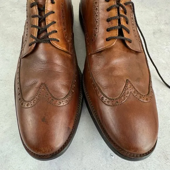 Cole Haan Grand OS Mens 11 Brown Leather Dress Formal Wingtip Shoes C25458 READ