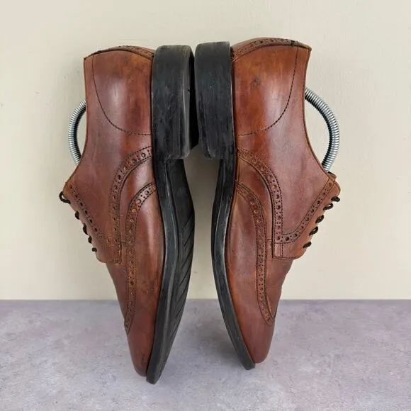 Cole Haan Grand OS Mens 11 Brown Leather Dress Formal Wingtip Shoes C25458 READ