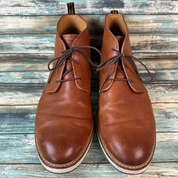 Cole Haan Grand OS Mens 13 Chukka Boot Brown Leather Lace Up Ankle Desert Casual