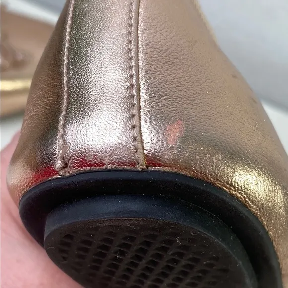 Cole Haan Grand OS Rose Gold Downtown Toe Cap Ballet Flats with Bow Size 9