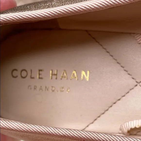 Cole Haan Grand OS Rose Gold Downtown Toe Cap Ballet Flats with Bow Size 9