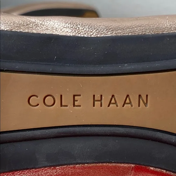 Cole Haan Grand OS Rose Gold Downtown Toe Cap Ballet Flats with Bow Size 9