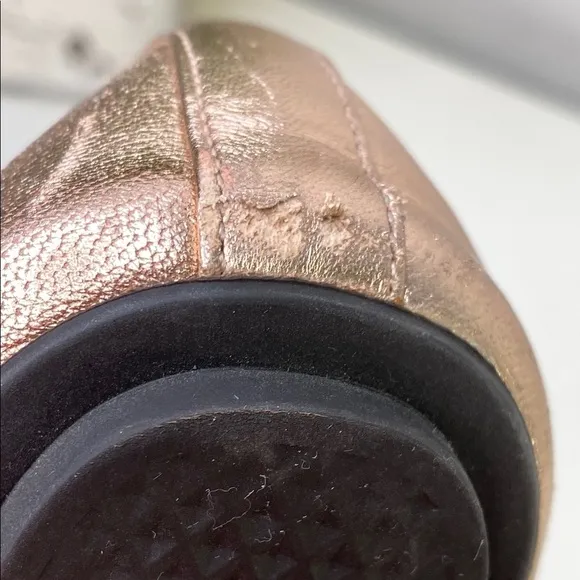 Cole Haan Grand OS Rose Gold Downtown Toe Cap Ballet Flats with Bow Size 9