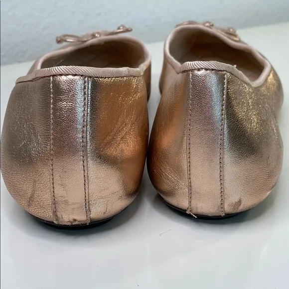 Cole Haan Grand OS Rose Gold Downtown Toe Cap Ballet Flats with Bow Size 9