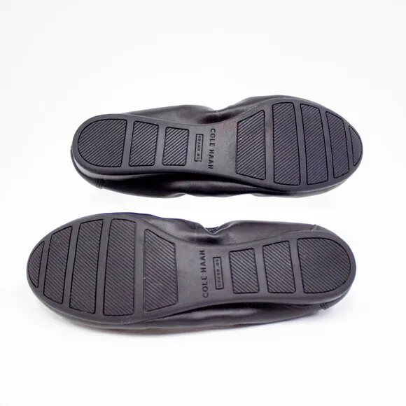 Cole Haan Grand OS Tali Flex Black Leather Bow Ballet Flats Womens Shoes Size 7