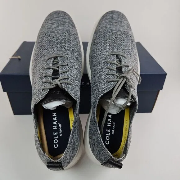 Cole Haan Grand   Wingtip Oxford Grey Stitchlite Knit Shoes C37368 Men's Sz 9.5