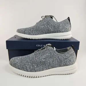 Cole Haan Grand   Wingtip Oxford Grey Stitchlite Knit Shoes C37368 Men's Sz 9.5