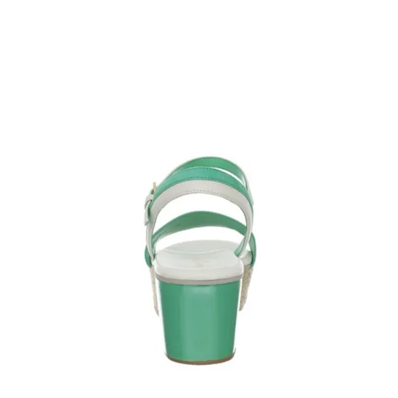 Cole Haan Green and White Arden Wedge Sandals Size 7