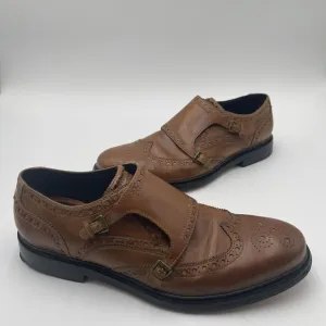 Cole Haan‎ Harrison Double Monk Strap Men's Shoes Brown Leather  Wing Tip 11.5