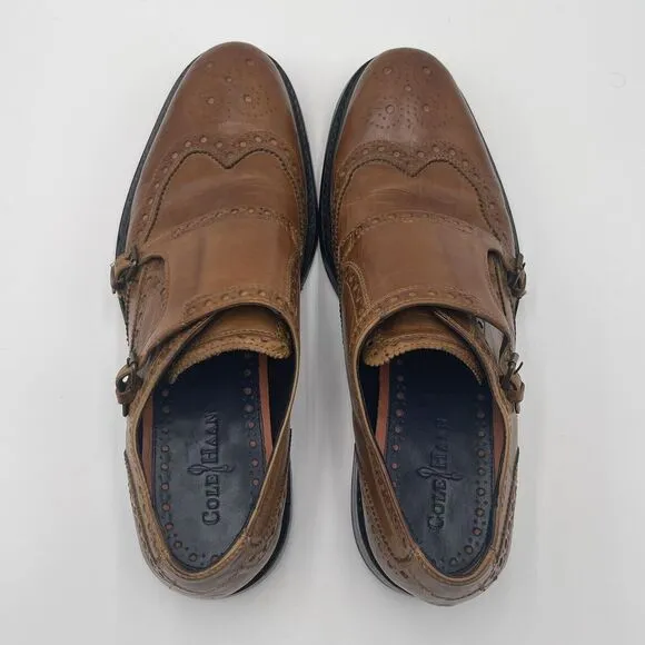 Cole Haan‎ Harrison Double Monk Strap Men's Shoes Brown Leather  Wing Tip 11.5