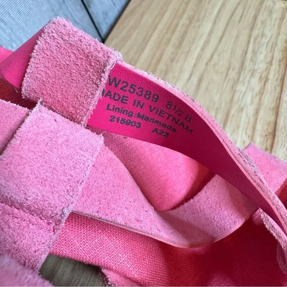 Cole Haan hot pink suede leather gladiator wedge espadrille sandals size 8.5 NEW