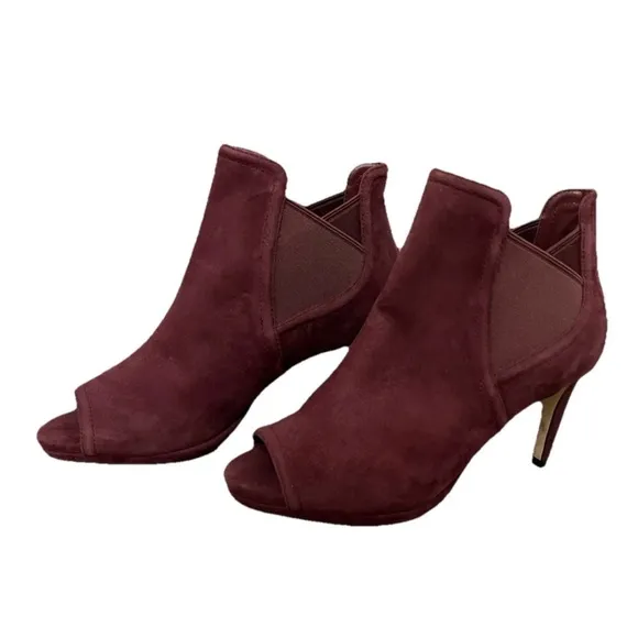 COLE HAAN JONES CORODOVAN SUEDE PEEP TOE BOOTIES US Size 6